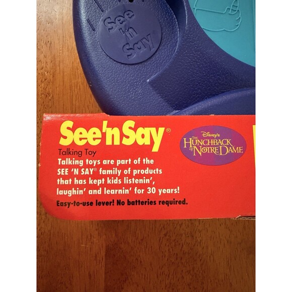 NEW See 'n Say Mattel Vintage 1995 Disney Hunchback Of Notre Dame Toy NOS Disney - Picture 4 of 7
